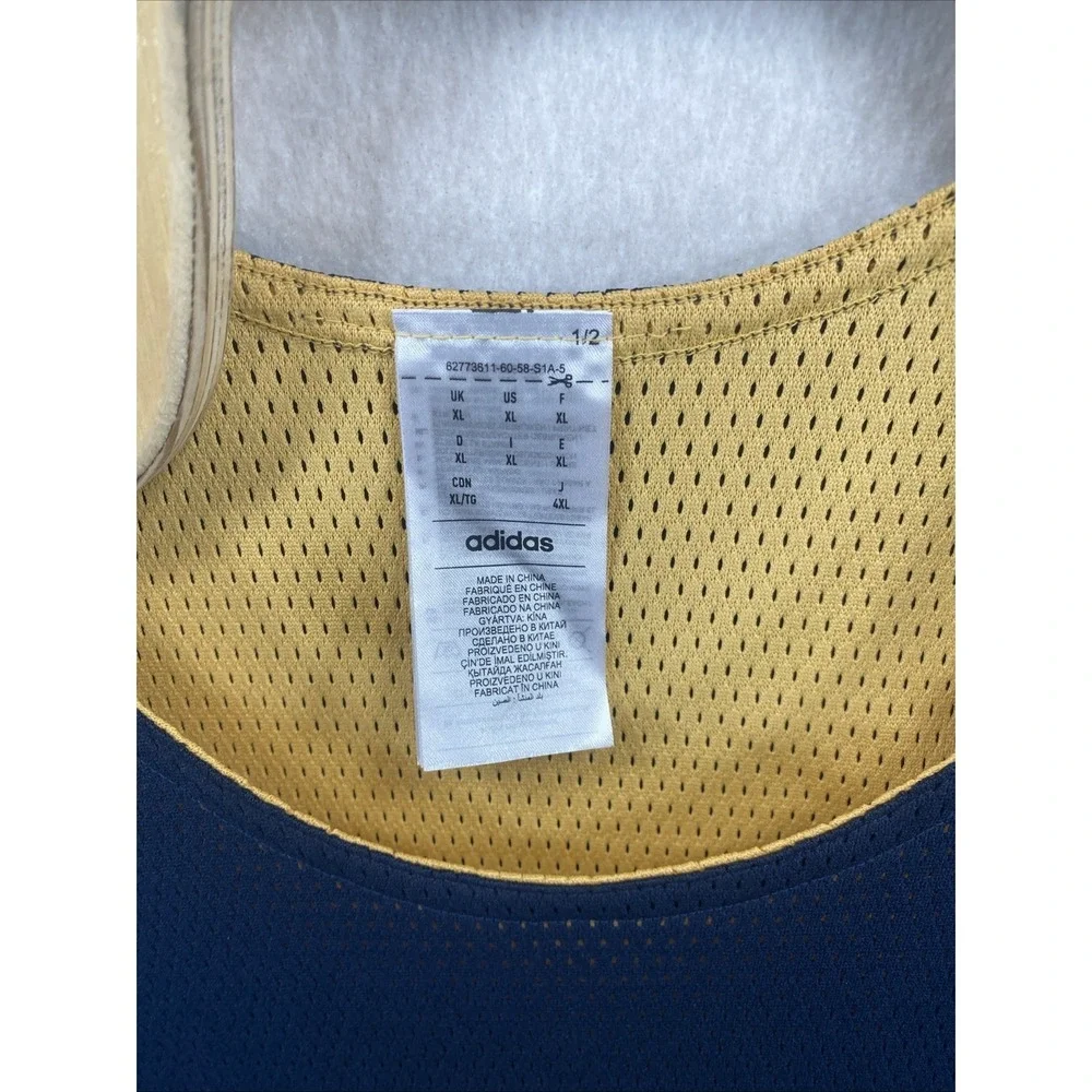 Adidas Tank Top Mens XL  Yellow Navy Reversible  Jersey Basketball Training C15